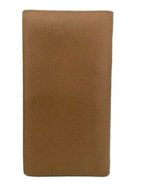 Vintage Bvlgari Camel Brown Leather Long Bifold Wallet Made in Italy